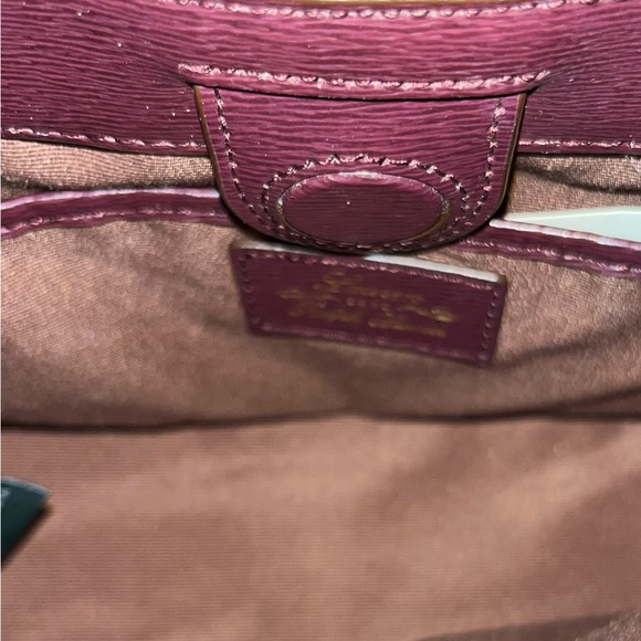 Ralph Lauren Newbury Mini Double Zip Handbag Burgundy - Picture 5 of 6